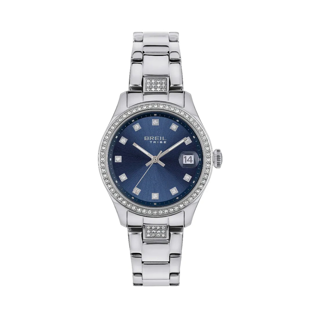 Orologio Solo Tempo Breil Classic Elegance Argentato e Blu EW0723