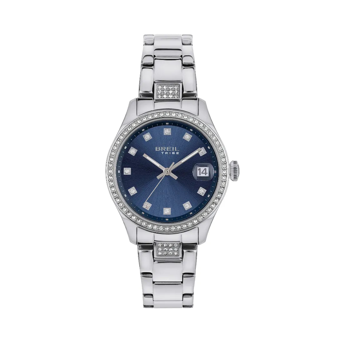 Orologio Solo Tempo Breil Classic Elegance Argentato e Blu EW0723