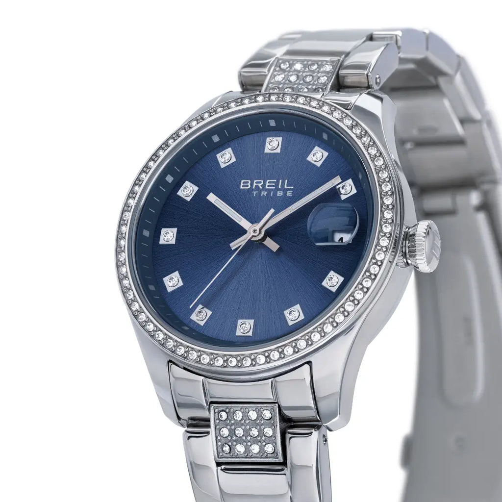 Orologio Solo Tempo Breil Classic Elegance Argentato e Blu EW0723