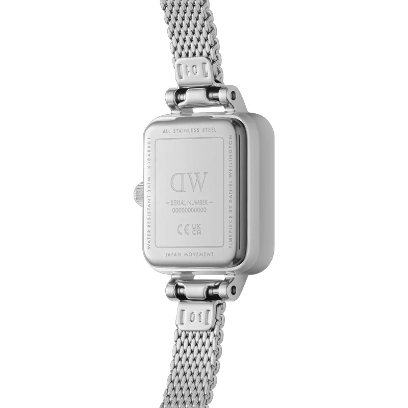 Orologio Solo Tempo Quadro Mini Lumine Bezel Silver Acciaio Daniel Wellington DW00100732