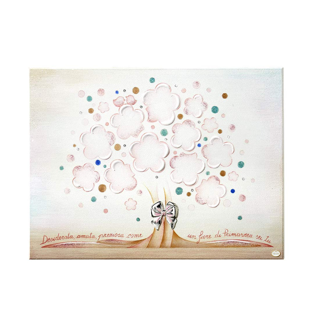 Quadro Acca Argenti Albero Della Nascita Rosa QD.129R 17X24