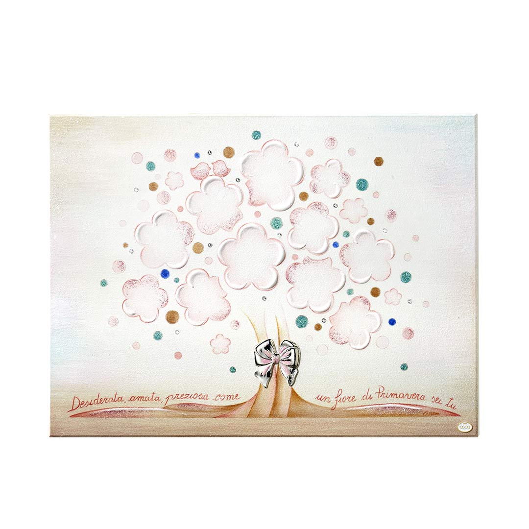 Quadro Acca Argenti Albero Della Nascita Rosa QD.129R 17X24
