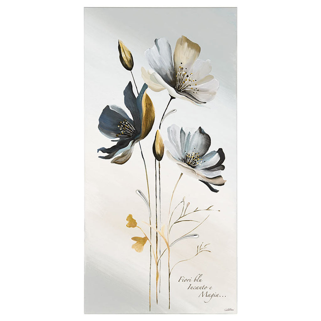 Quadro Acca Argenti Fiori Blu Incanto e Magia 20x40