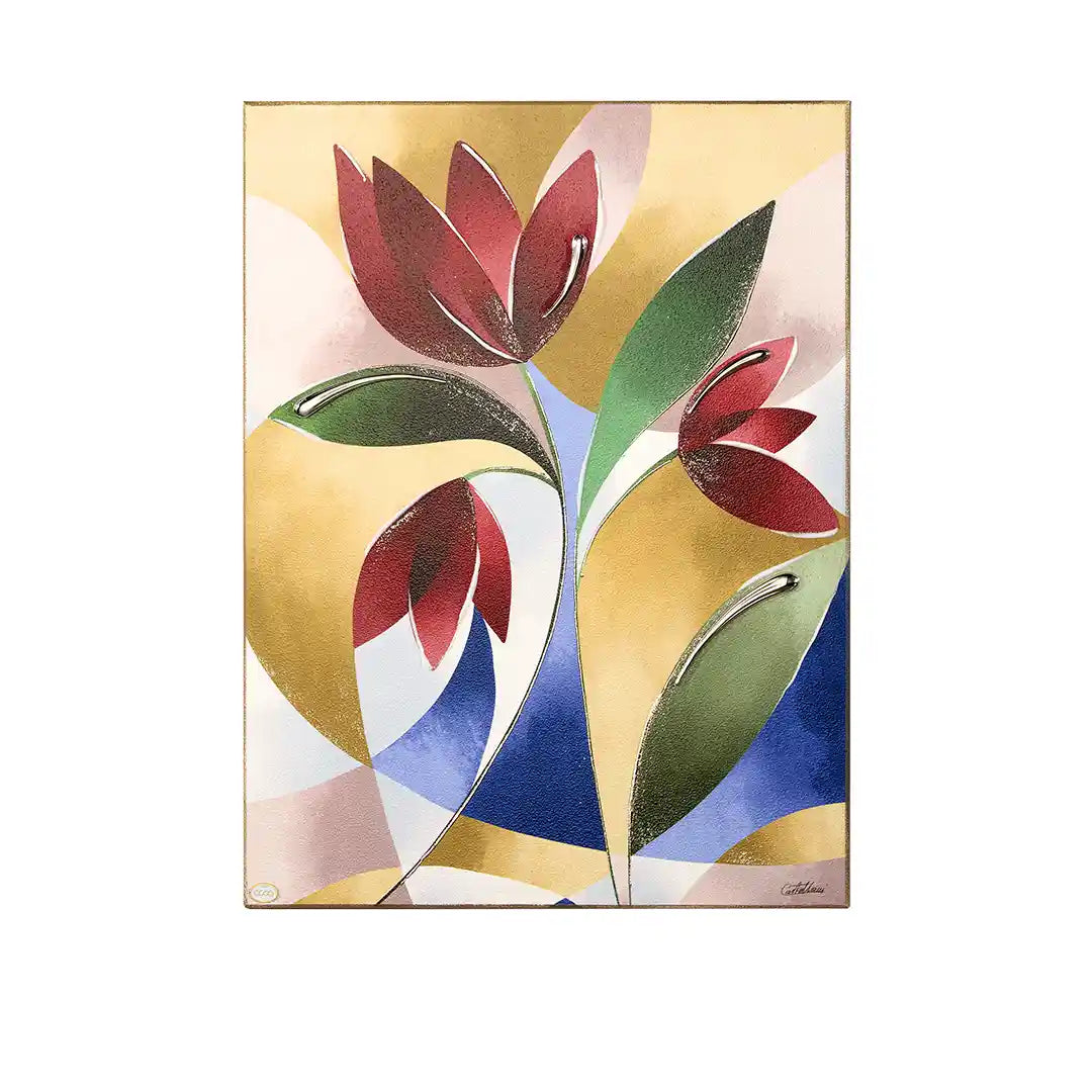 Quadro Acca Argenti Tulipani Legno e Argento QD.185 30X40