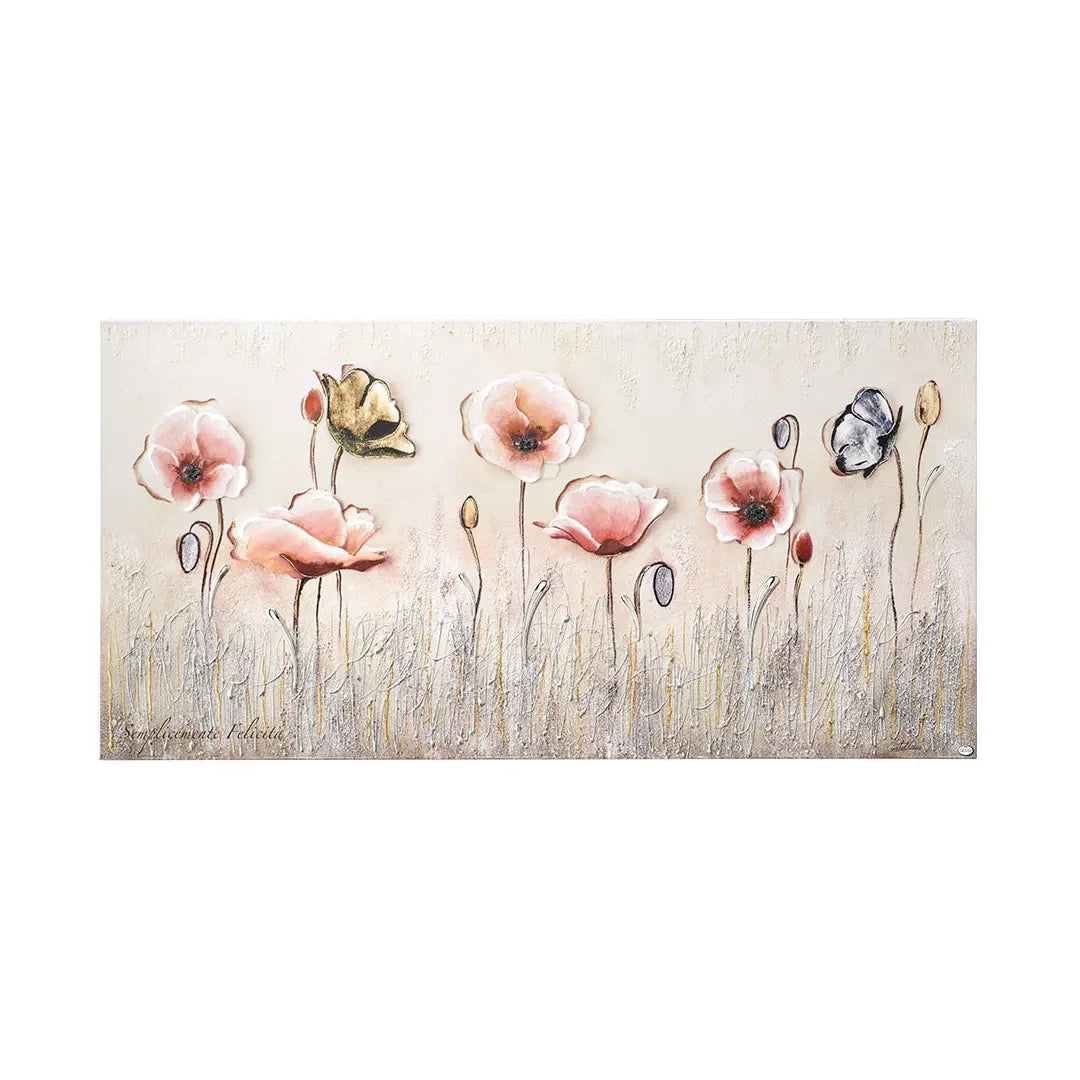 Quadro Decorativo Acca Argenti Semplicemente Felicità Argento e Legno QD.934 40x80